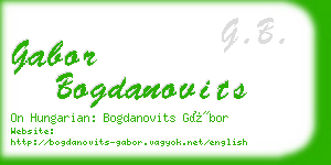 gabor bogdanovits business card